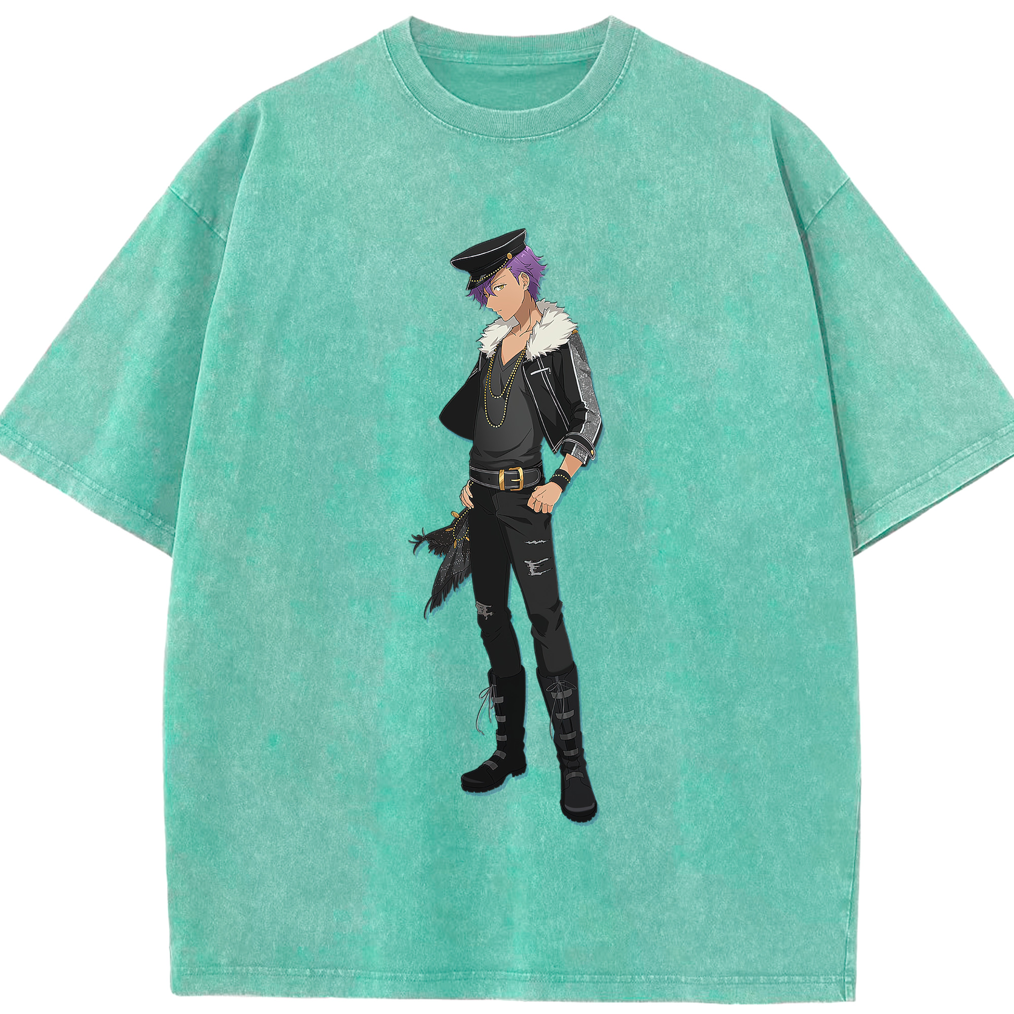 （画像用） あんさんぶるスターズ! Ensemble Stars 綿100% ヴィンテージ風 半袖Tシャツ（フロントプリント）